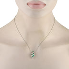 Exclusive Platinum 0.53ct Diamond and Emerald Necklace