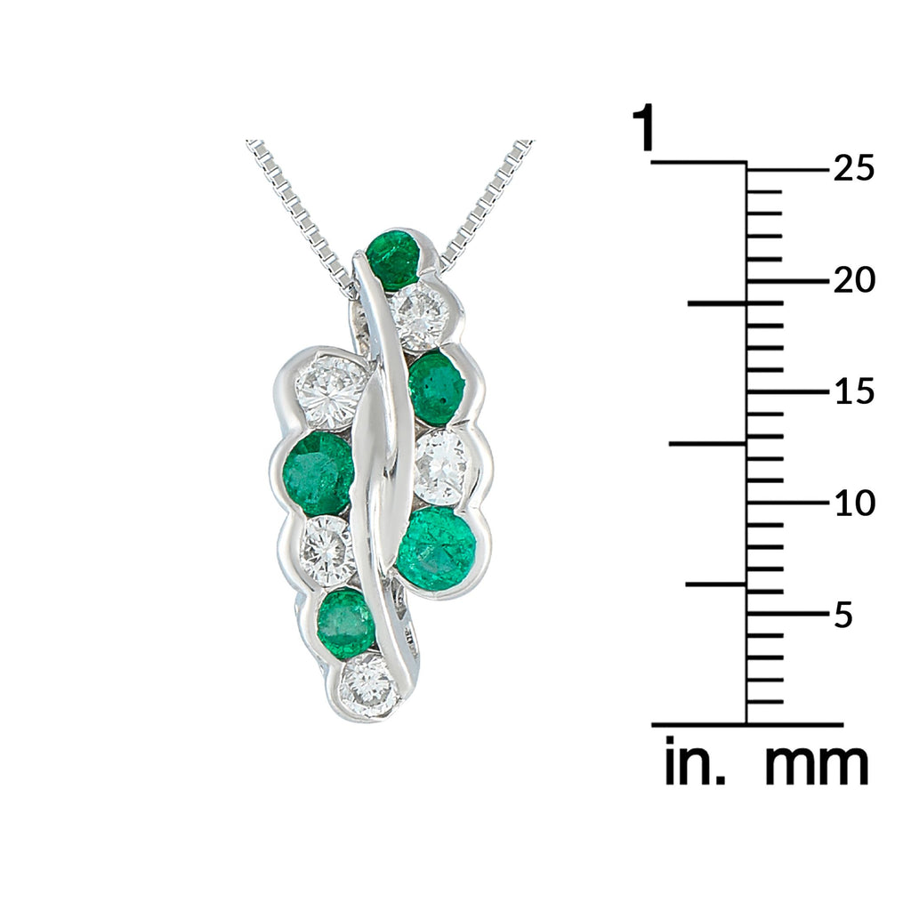 Exclusive Platinum 0.53ct Diamond and Emerald Necklace