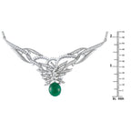Exclusive Platinum 3.18ct Diamond and Emerald Necklace