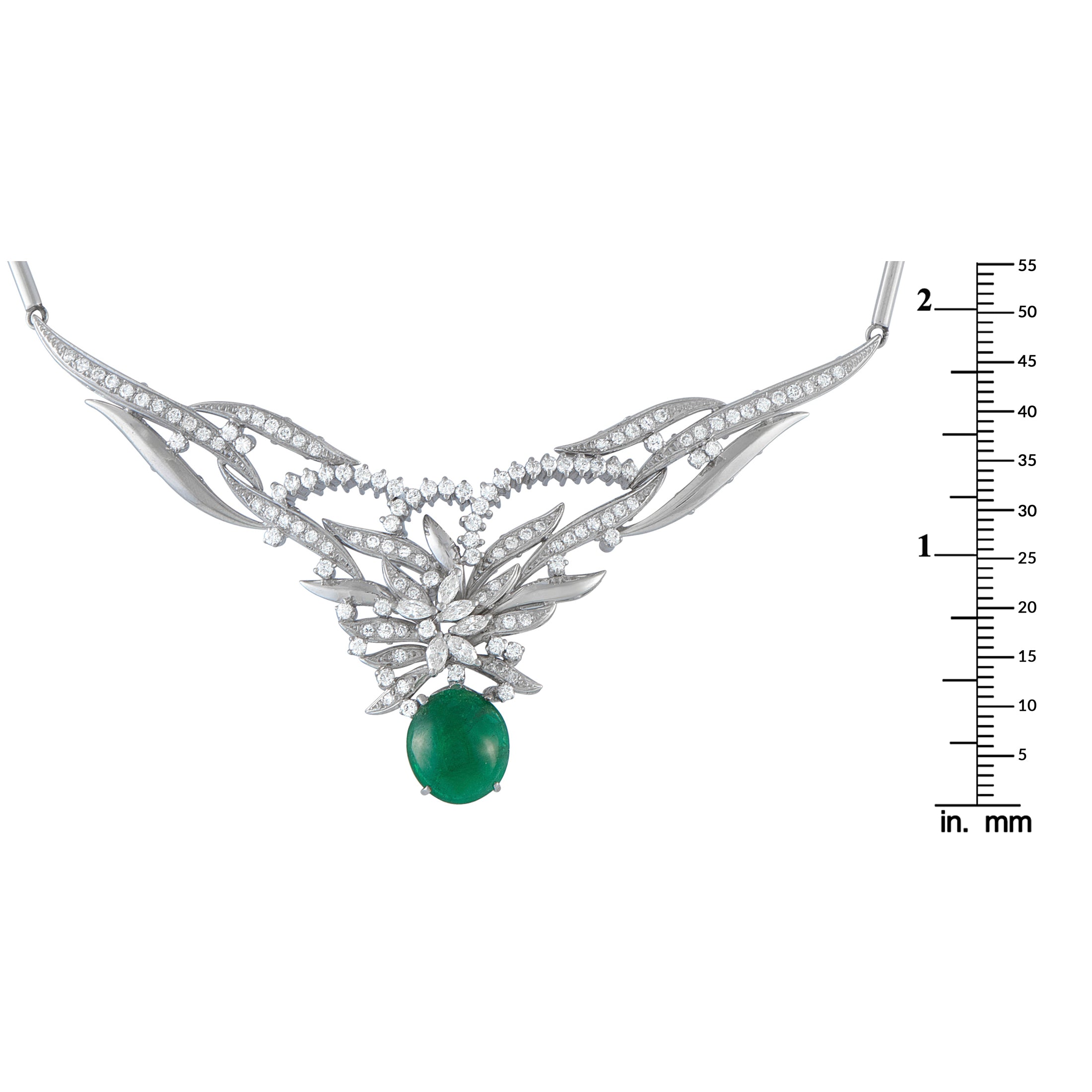 Exclusive Platinum 3.18ct Diamond and Emerald Necklace