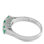 Platinum 0.23ct Diamond and Emerald Ring