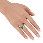 Platinum 2.15ct Diamond and Emerald Ring