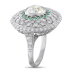 Platinum 2.75ct Diamond and Emerald Ring