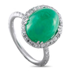 Platinum 0.65ct Diamond and Colombian Emerald Cocktail Ring