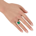 Platinum 0.65ct Diamond and Colombian Emerald Cocktail Ring
