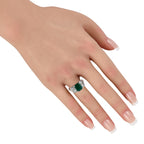 Platinum 1.0ct Diamond and Emerald Ring