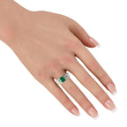 Platinum 1.30ct Diamond and Emerald Ring