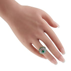 Platinum 1.55ct Diamond and Emerald Ring