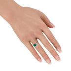 Platinum 0.60ct Diamond and Emerald Ring