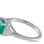 Platinum 0.60ct Diamond and Emerald Ring
