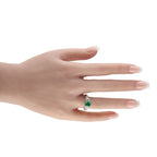 Platinum 0.56ct Diamond and Emerald Ring