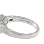 Platinum 0.56ct Diamond and Emerald Ring