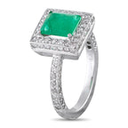 Platinum 0.40ct Diamond and Emerald Ring