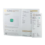 GIA gemological report papers and details for emerald gemstone