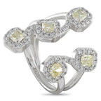 Platinum 1.57ct White and Fancy Yellow Diamond Open Ring