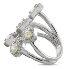 Platinum 1.57ct White and Fancy Yellow Diamond Open Ring