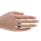 Platinum 0.55ct Diamond and Garnet Ring