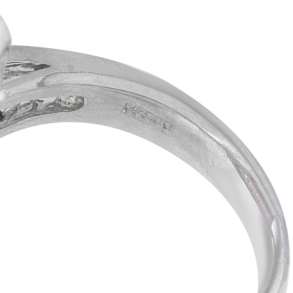 Platinum 0.55ct Diamond and Garnet Ring