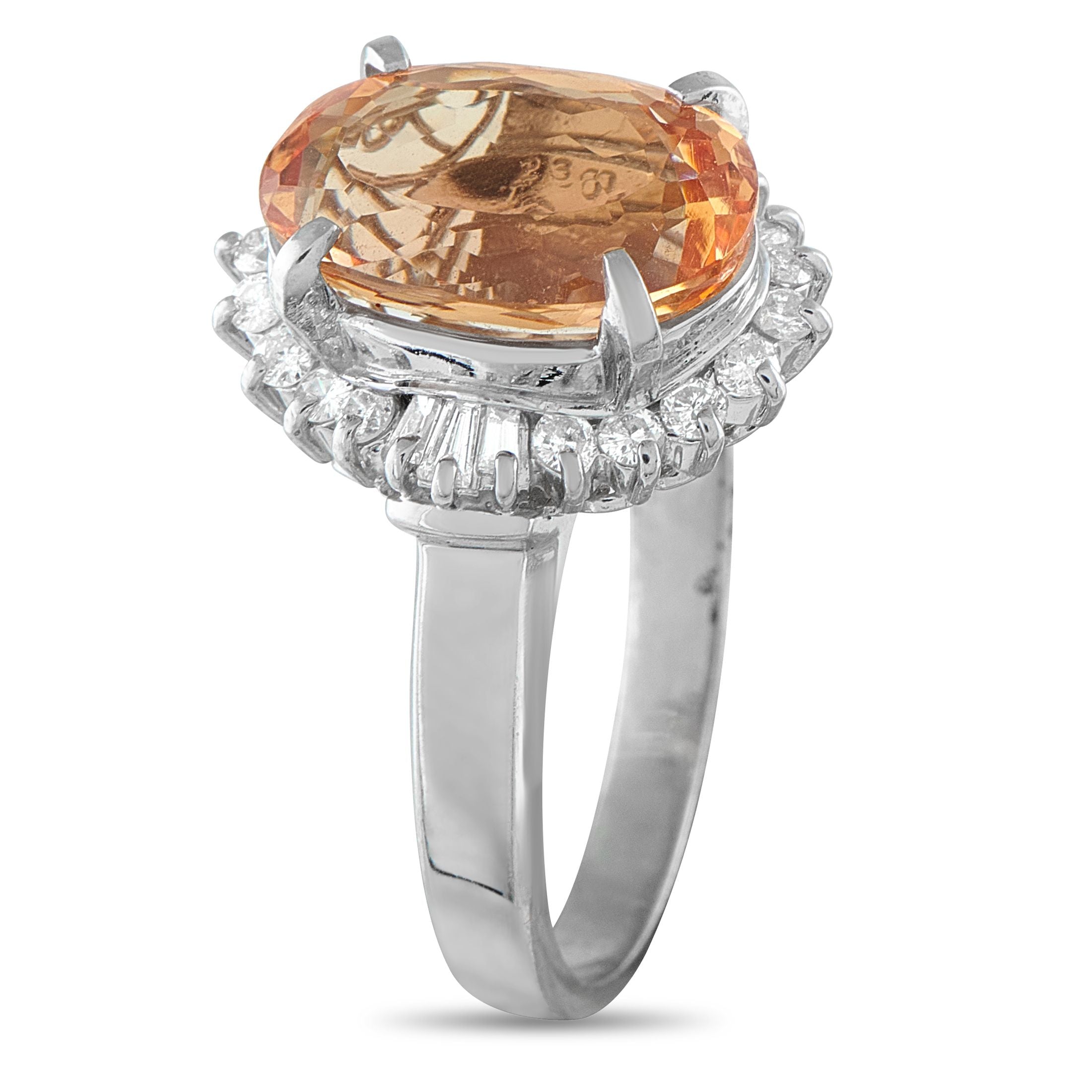 Exclusive Platinum 0.50ct Diamond and Imperial Topaz Ring