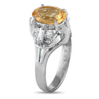 Exclusive Platinum 0.16ct Diamond and Imperial Topaz Ring