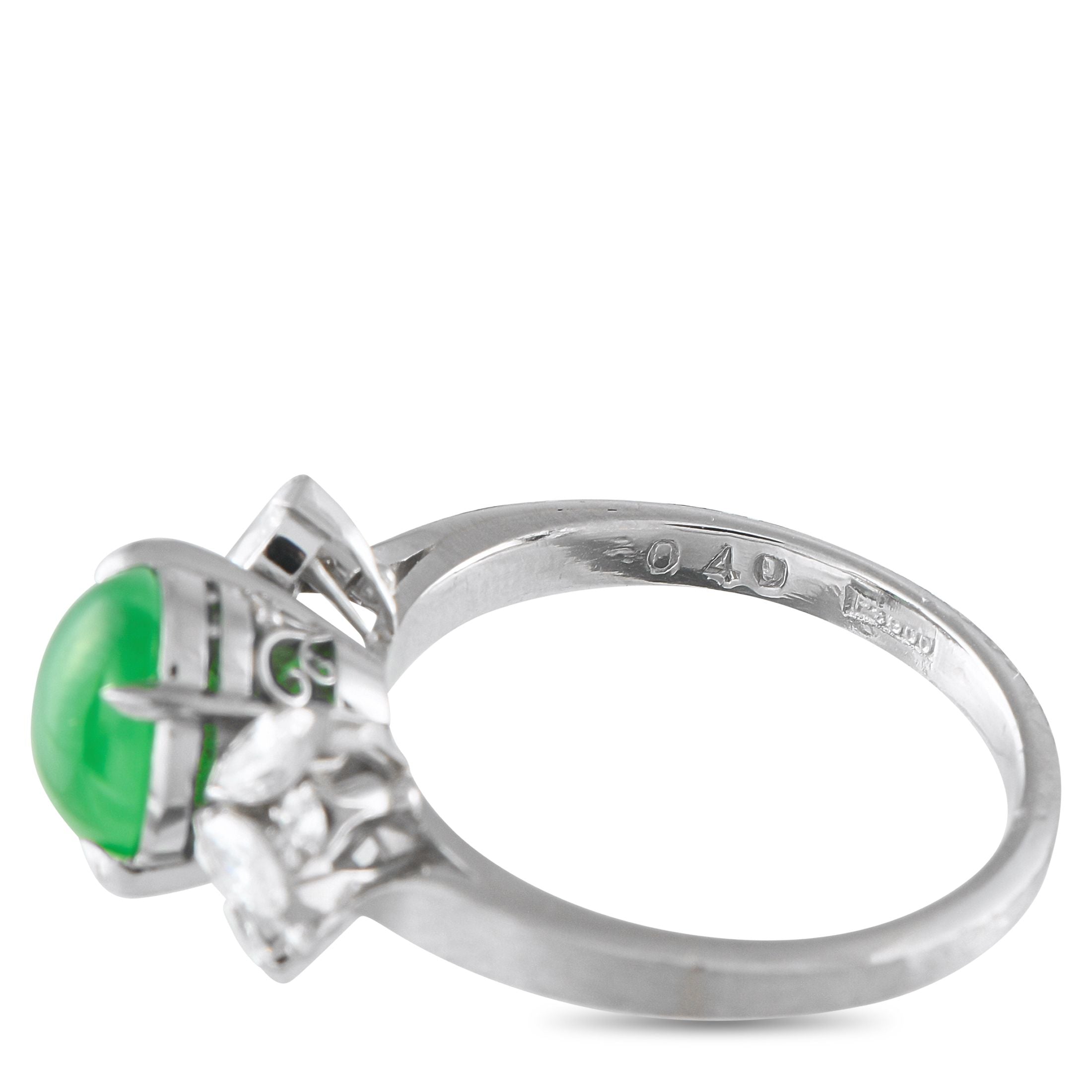 Exclusive Platinum 0.40ct Diamond and Jade Ring