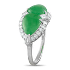 Exclusive Platinum Diamond and Jade Ring