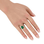 Exclusive Platinum 0.48ct Diamond and Jade Ring