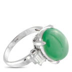Exclusive Platinum 0.48ct Diamond and Jade Ring