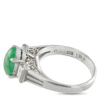 Exclusive Platinum 0.44ct Diamond and Jade Ring