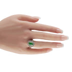 Platinum 0.69ct Diamond and Jade Ring