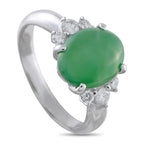 Exclusive Platinum 0.36ct Diamond and Jade Ring – This elegant luxury ring will never go out of style