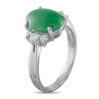 Exclusive Platinum 0.36ct Diamond and Jade Ring