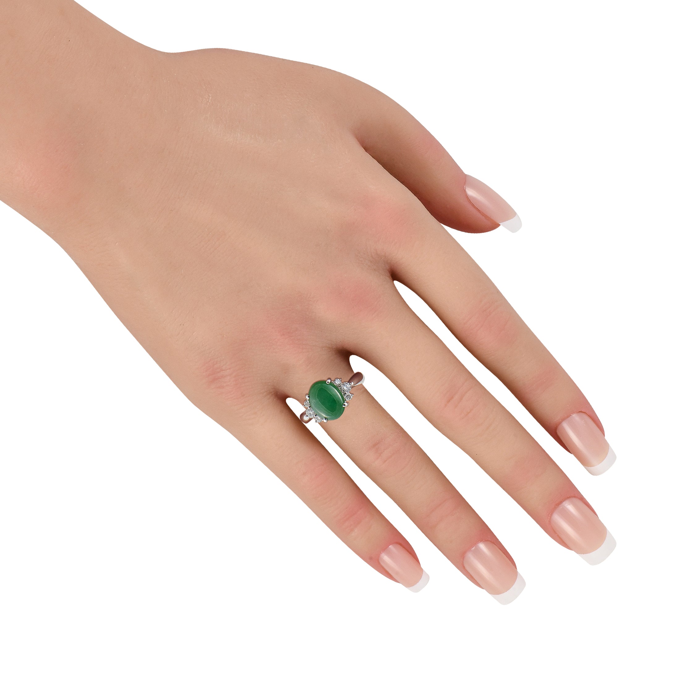 Exclusive Platinum 0.36ct Diamond and Jade Ring