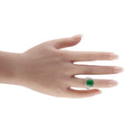 Platinum 0.60ct Diamond and Jade Ring