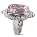 Exclusive Platinum 0.59ct Diamond and Kunzite Ring