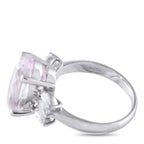 Exclusive Platinum 0.53ct Diamond and Oval Kunzite Ring