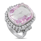 Exclusive Platinum 0.80ct Diamond and Kunzite Ring MF05-101625 – This statement-making ring will continually radiate light
