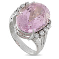 Platinum 0.26ct Diamond and Kunzite Ring