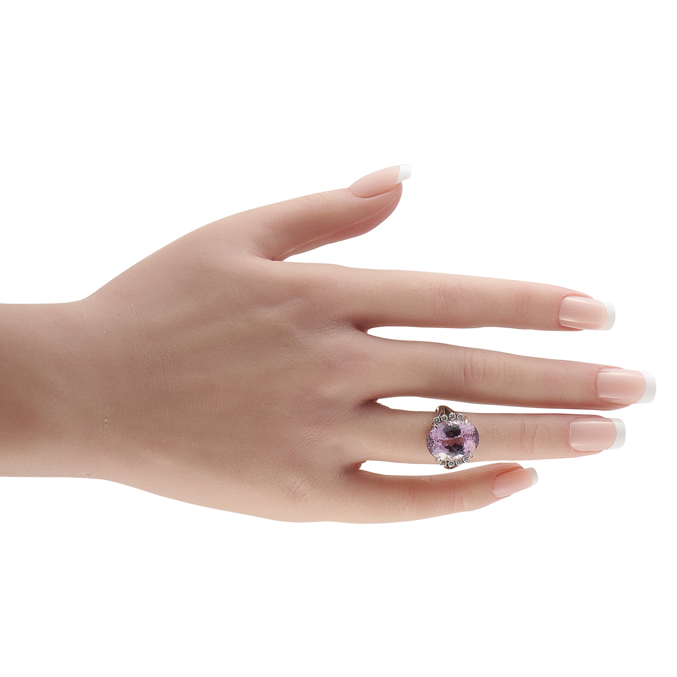 Platinum 0.26ct Diamond and Kunzite Ring