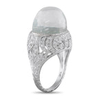 Platinum 0.38ct Diamond and Moonstone Cocktail Ring