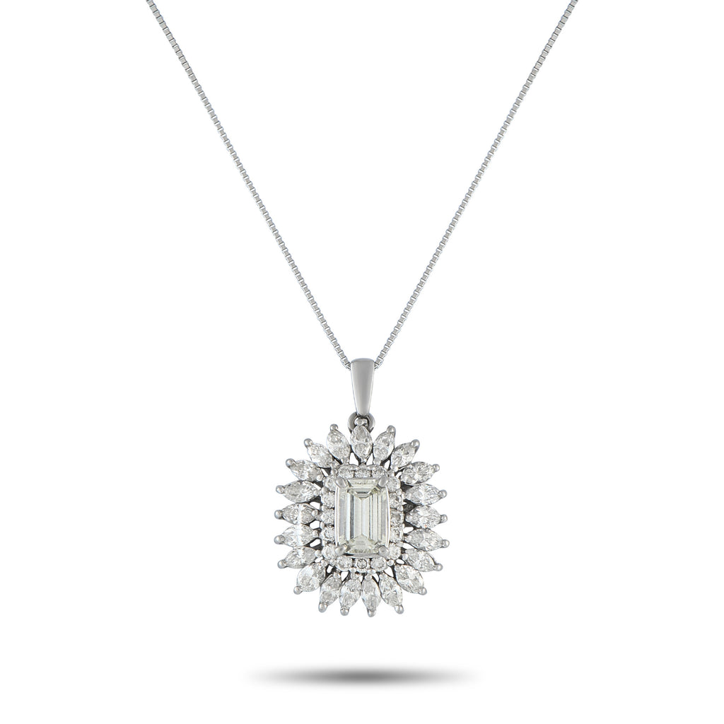 Platinum 3.12ct Diamond Pendant
