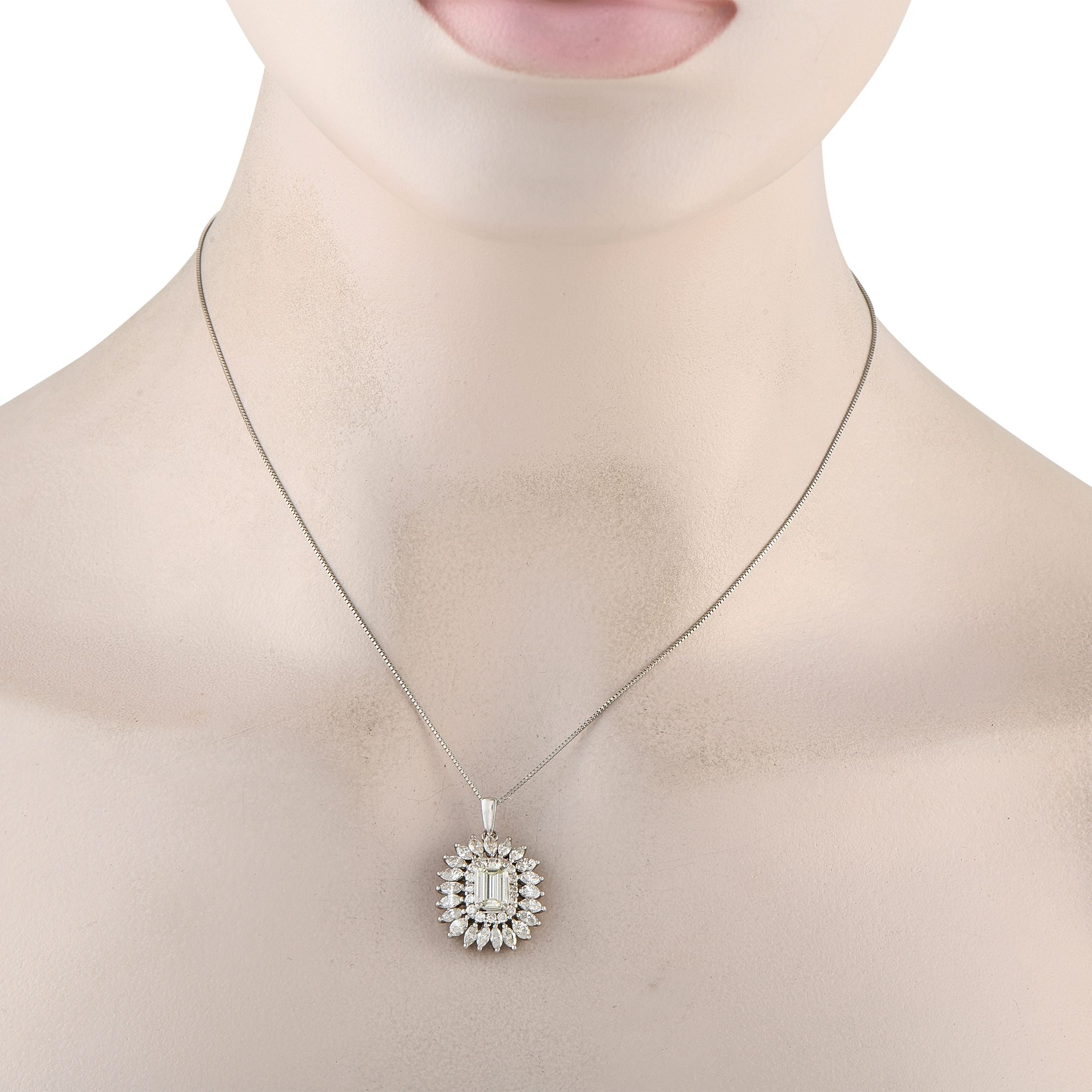Exclusive Platinum 3.12ct Diamond Pendant Necklace