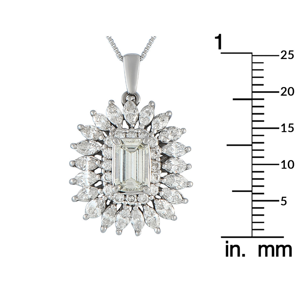 Platinum 3.12ct Diamond Pendant
