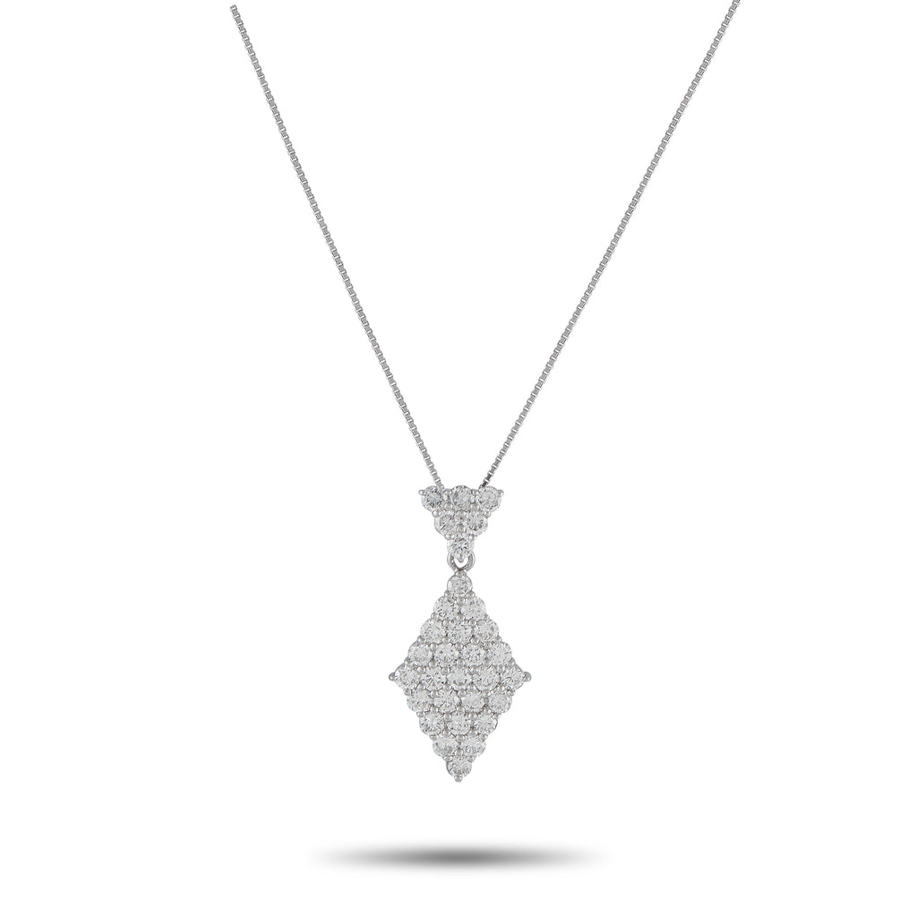 Platinum 2.91ct Diamond Kite Necklace