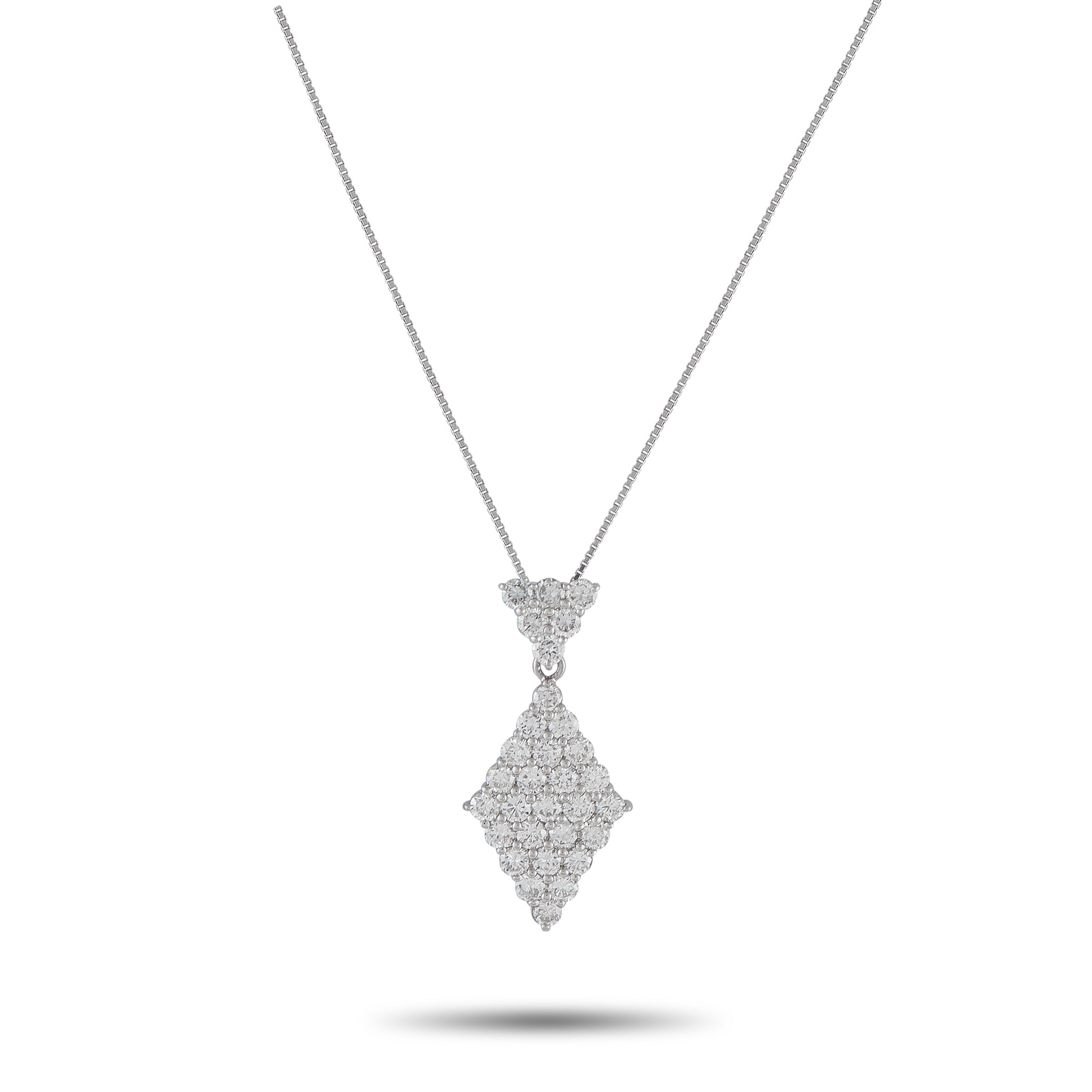Platinum 2.91ct Diamond Kite Necklace