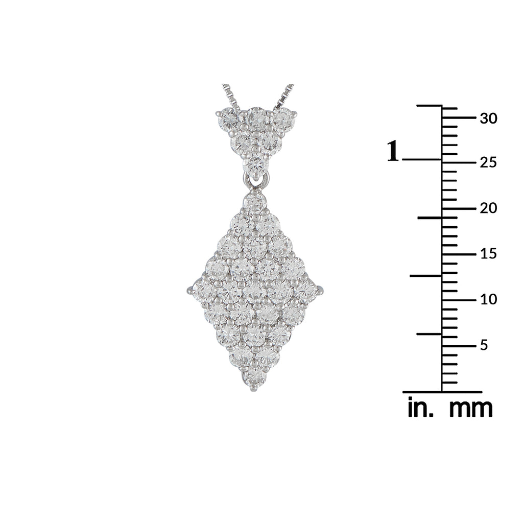Platinum 2.91ct Diamond Kite Necklace