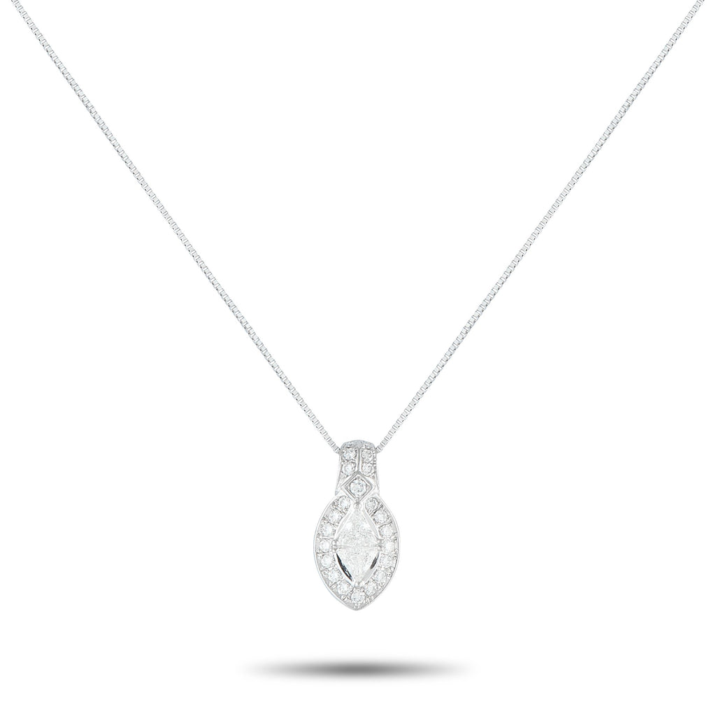 Exclusive Platinum 0.65ct Diamond Pendant Necklace MF23-082025 – This classic necklace is simple, stylish, and sophisticated