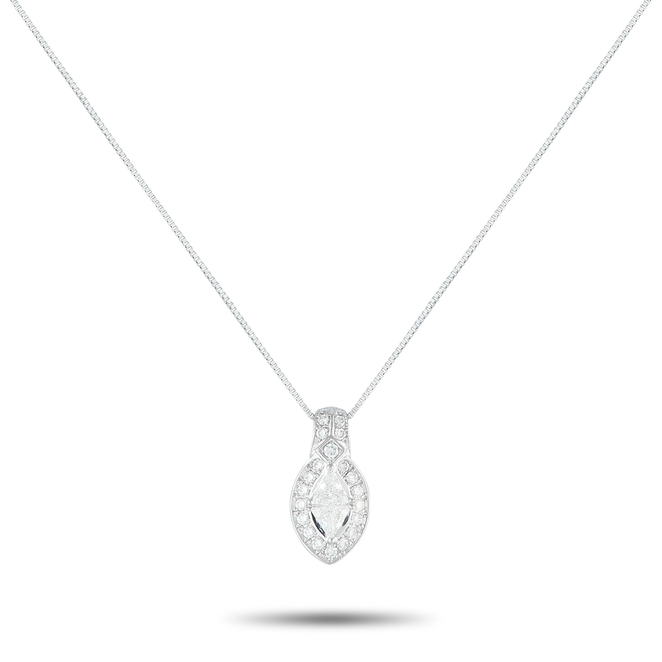 Exclusive Platinum 0.65ct Diamond Pendant Necklace MF23-082025 – This classic necklace is simple, stylish, and sophisticated