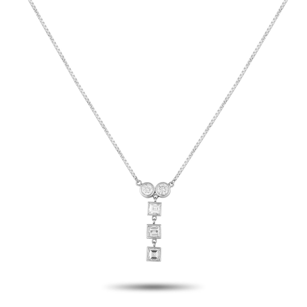 Exclusive Platinum 1.41ct Diamond Necklace MF06-082225 – Circles meet squares in this Exclusive  diamond necklace