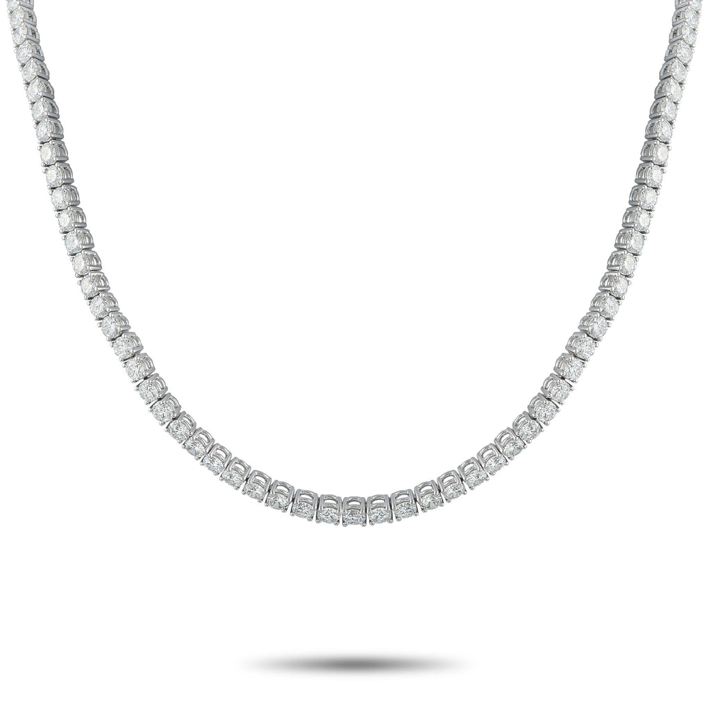 Exclusive Platinum 23.01ct Diamond Tennis Necklace MF30-082225 – Measuring 33 inches in length and weighing 59  grams , this 23